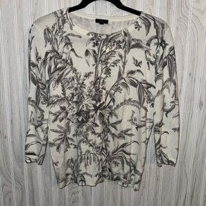 Talbots Cream Graphic Sweater